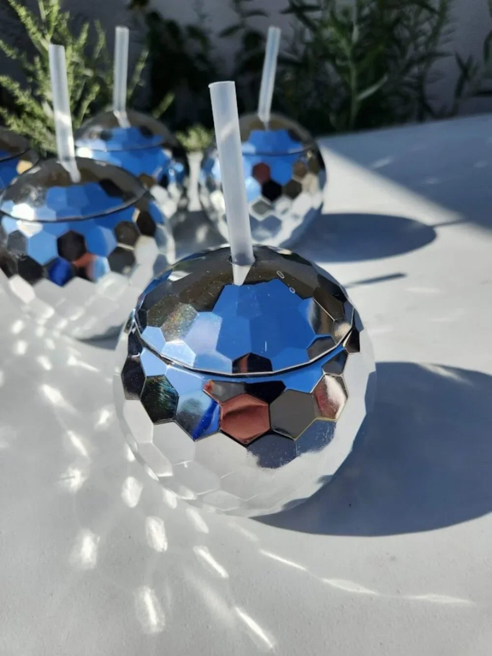 Disco Ball Cups Set of 5 Party Favors Bachelorette Party Birthday Tumblers with